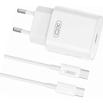 Rychlá nabíječka XO 25W, 2 porty, s USB-C kabelem pro Oppo A91