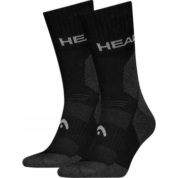 Pánské ponožky PONOŽKY HEAD HIKING ALL CLIMATES CREW SOCKS 2 PACK BLACK 39-42