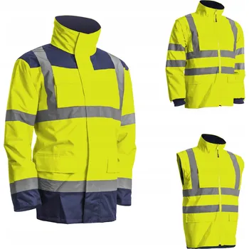 Moto bunda Výstražná zateplená bunda 4v1 KANATA, mikina+vesta+bunda do deště vel. S