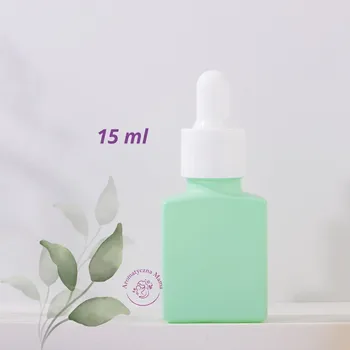 Láhev Skleněná lahvička s pipetou a kapátkem, matná máta