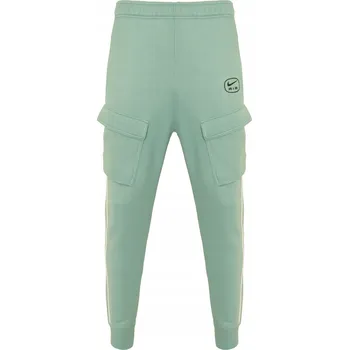 Pánské kalhoty Pánské kalhoty Nike Air Fleece Cargo denim tyrkysové/černé S