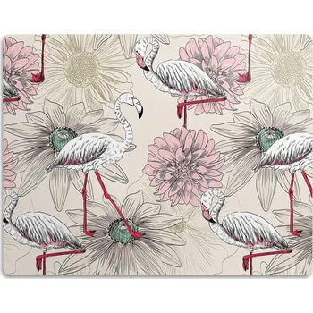 Miska pro psa Voděodolná podložka pod misku pro psa Plameňáci 45x35 cm