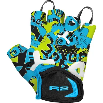 Cyklistické rukavice R2 rukavice dětské VOSKA černá modrá 4Y