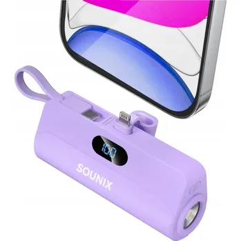 Powerbanka Powerbank SOUNIX 5000 mAh fialový