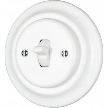 vypínač Keramický vypínač jednoduchý schodišťový ANTICA OLD bílý s páčkami