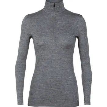 Dámské tričko dámské merino triko ICEBREAKER Wmns 200 Oasis LS Half Zip, Gritstone HTHR velikost: XL