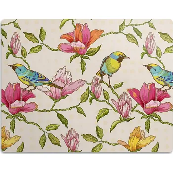 Miska pro psa Podložka pod misku pro psy a kočky - Květiny a ptáci 60x40 cm