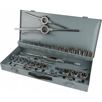 Závitořezný nástroj Sada ručních závitníků DIN 352 a závitových oček DIN EN 22 568 HSS - 54 ks