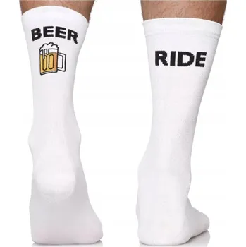 Pánské ponožky Ponožky Todo Cycling Pro model Beer Ride, bílé, 35-38