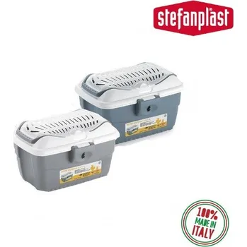 Přepravka Mini Gulliver pro hlodavce, fretky a papoušky, 40x30x24cm, bílá/ocelově modrá