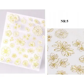 Samolepky na nehty prolamované | zlaté | č.