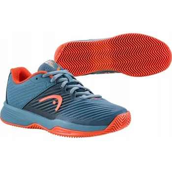 Pánská tenisová obuv TENISOVÉ BOTY HEAD REVOLT PRO 4.0 CLAY JUNIOR BLUE STONE/ORANGE 36,5