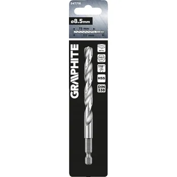 Vrták ŠESTIÚHLÉ VRTÁK 8,5 MM HSS GRAPHITE VRTÁKY 54T716