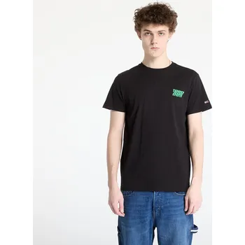 Pánské oblečení Tričko Tommy Jeans Slim Bubble Print Tee Black L