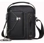 Bullcaptain pánská kožená taška s řetízkem Miltiade Černá BULLCAPTAIN DJB039s1