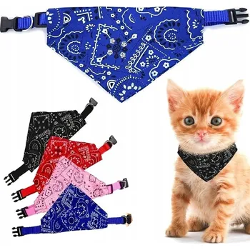 Obojek pro psa BANDAMKA ŠÁTEK TROJÚHELNÍKOVÝ OBOJEK PRO PSA KOČKU MODRÝ VODÍTKO NÁKRČNÍK