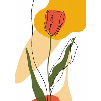 Plakát Plakát Kreslený Tulipán bez rámu 21 x 29,7 cm