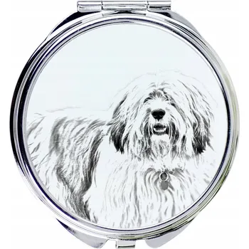 Kosmetické zrcátko Polský nížinný ovčák, kompaktní kapesní zrcátko se psem s fotografií