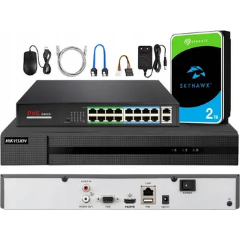 IP kamera IP rekordér 16 kanálů HIKVISION IP 16kanálový 8Mpx + PoE Switch + 2TB disk