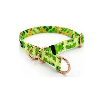 Obojek pro psa Polostahovací obojek Zelené Žabky L/XL