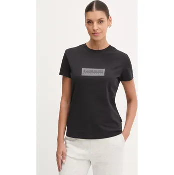 Pánské tričko Bavlněné tričko Napapijri S-Box černá barva, NP0A4IP10411 99X, vel. XS