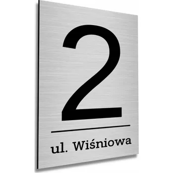 Obraz VELKÁ STŘÍBRNÁ ADRESNÍ TABULKA 30x45CM ČÍSLO DOMU HLINÍKOVÁ UV TISK