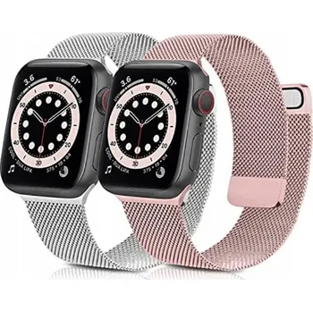 Řemínek na hodinky 2x Náramek Řemínek Ocel pro Apple Watch 3 4 5 6 7 8 9 SE 42 44 45mm