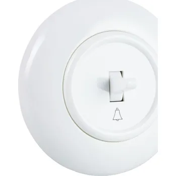 vypínač Podomítkový zvonkový spínač Loft PRL retro, bílý