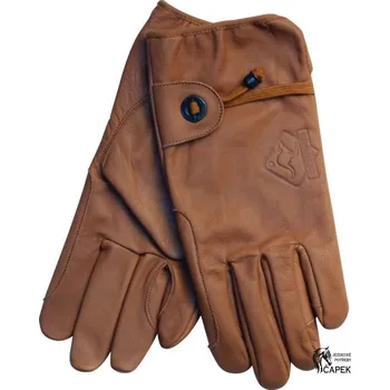 Jezdecké rukavice Rukavice Scippis -KOŽENÉ- - Hnědá - M