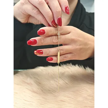 Náramek Zlatý náramek dětský zdobený křížkem s kamínky Délka náramku: 15 cm, Váha: 1,85 g, Ryzost: 14kt (585/1000)