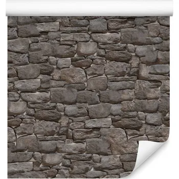 Fototapeta Omyvatelná tapeta hnědá KAMENNÁ zeď 3D do obýváku