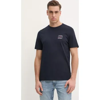 Pánské tričko Bavlněné tričko Tommy Hilfiger tmavomodrá barva, s potiskem, MW0MW38622 59X, vel. M