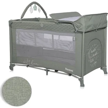 Dětská postýlka Lorelli Cestovní postýlka a ohradka 2v1 NOEMI PLUS, ICEBERG GREEN STAR