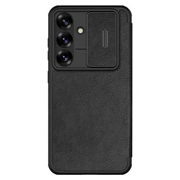 Pouzdro na mobilní telefon Flipové pouzdro Nillkin Qin Book PRO pro Samsung Galaxy S24 FE, černá