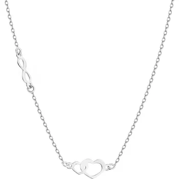 Náhrdelník Stříbrný náhrdelník - srdce, nekonečno - AP540-7980