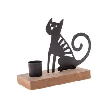 Lampička Svícen s mourovatou kočkou