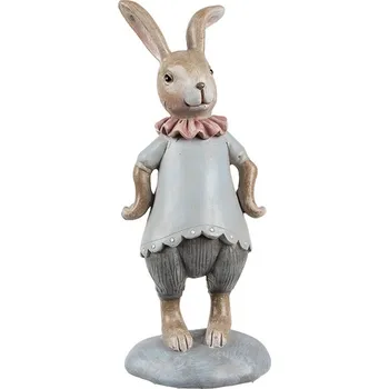 Dekorace králičí žena v modrém obleku - 8*6*19 cm