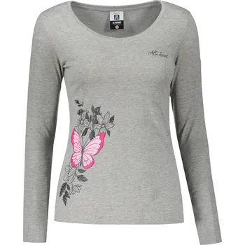 Dámské triko s dlouhým rukávem ALTISPORT CARRYOVER ALW137169 TMAVĚ ŠEDÝ MELÍR XS