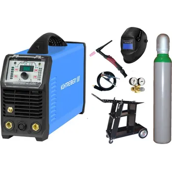 Svářečka Kühtreiber MAKin 200 P HF AC/DC + zem + TIG hořák 4m U/D + kukla + ventil + lahev + vozík