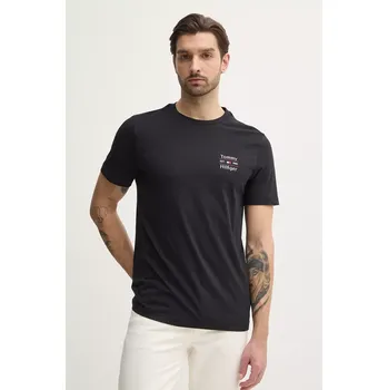 Pánské tričko Bavlněné tričko Tommy Hilfiger černá barva, s potiskem, MW0MW38622 99X, vel. S