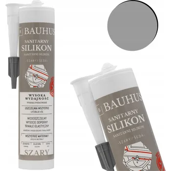 stavební silikon Sanitární silikon Bauhus šedý 280 ml odolný proti plísním a houbám, vodotěsný