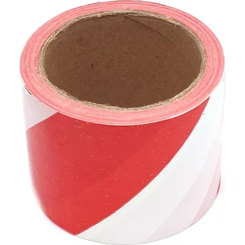 Výstražná páska Výstražná páska 80mm/500m bílo/červená, bezpečnostní, silná