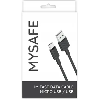 Datový kabel Kabel Mysafe USB - microUSB typ B, 1 m, černý