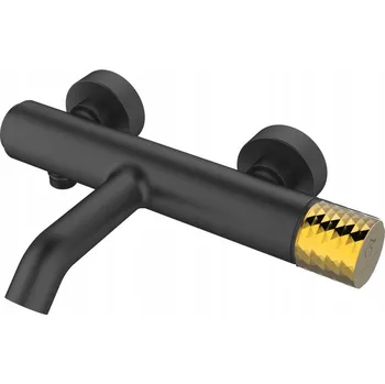 Vodovodní baterie Nástěnná vanová baterie s jednou pákou Sea-Horse OVE BLACK GOLD černá