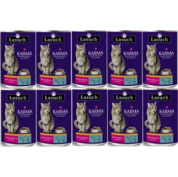 Krmivo pro kočku Mokré Krmivo Pro Kočky Łasuch HOVĚZÍ MASO 10 x 410 g 4,1 kg