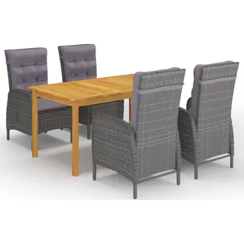 5dílný zahradní jídelní set šedý Šedá 3067773