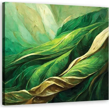 Obraz Obraz na plátně, Abstrakce Listy Zelená 60x60