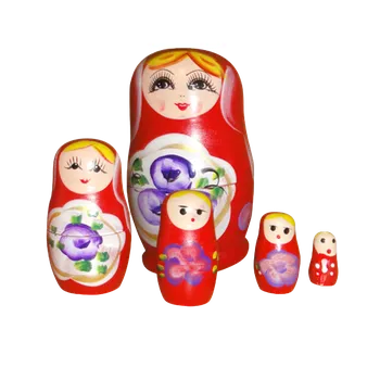Dřevěná hračka Matrioška Barva: Modrá