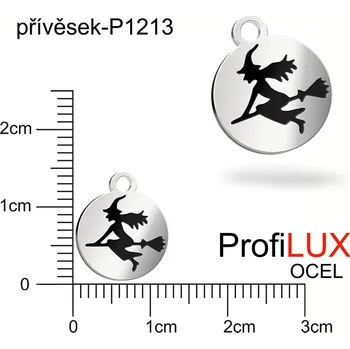 Přívěsek Přívěsek Ocel ozn-P1213 MEDAILON s čarodejnicí velikost 14x12mm. Řada přívěsků ProfiLUX