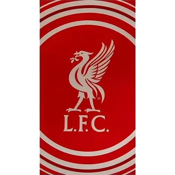 FotbalFans Osuška Liverpool FC, červená, bílý znak LFC, bavlna, 70 × 140 cm